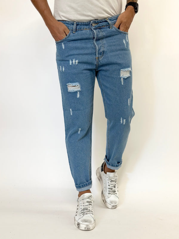 Jeans C.H cropped intermedio rotturine